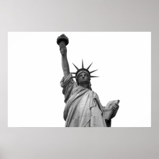 Poster Statue noire et blanche de la Liberté