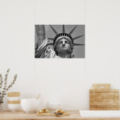 Poster Statue noire et blanche de Liberty New York (Cuisine)