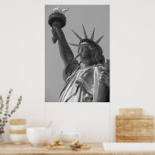 Poster Statue noire et blanche de Liberty New York (Cuisine)