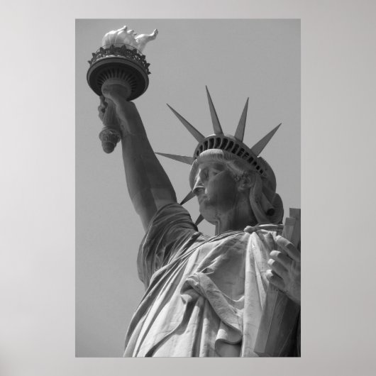 Poster Statue noire et blanche de Liberty New York (Devant)