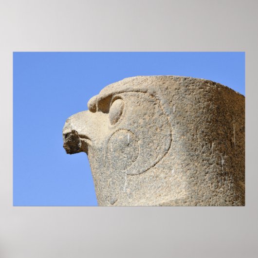 Poster Statue of Falcon God Horus at Edfu Temple, Egypt (Devant)