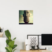 Poster Statue rocheuse de l'île de Pâques (Bureau à domicile)