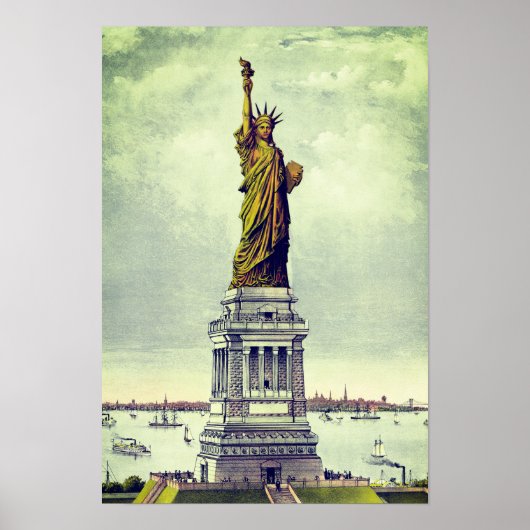 Poster Statue vintage de la Liberté (Devant)