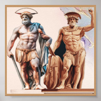 Poster Statues grecques et romaines dans le design modern