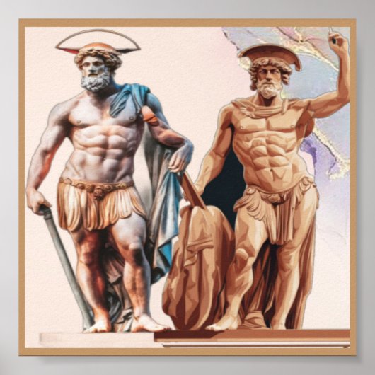 Poster Statues grecques et romaines dans le design modern (Devant)