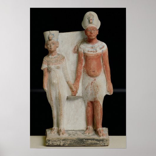 Poster Statuette d'Amenophis IV et Nefertiti (Devant)