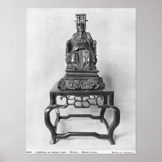 Poster Statuette de Confucius comme Mandarin, Qing (Devant)
