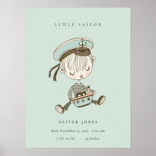 Poster Statut de naissance nautique de petits garçons ble