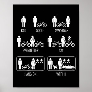 Poster Statut de vélo de montagne Mtb drôle pour hommes