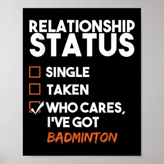 Poster Statut relationnel J'ai du badminton Drôle Sarcas (Devant)