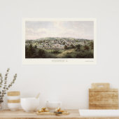 Poster Staunton, VA Carte panoramique - 1857 (Cuisine)