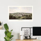 Poster Staunton, VA Carte panoramique - 1857 (Bureau à domicile)