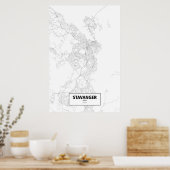 Poster Stavanger, Norvège (noir sur blanc) (Cuisine)