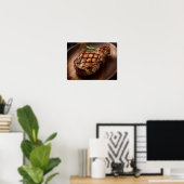 Poster Steak de boeuf gourmet avec marques de grillade pa (Bureau à domicile)