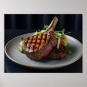 Poster Steak de boeuf grillé succulent (Devant)