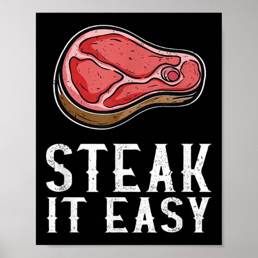Poster Steak It Easy Funny Barbecue Viande Fumeur Pitma (Devant)