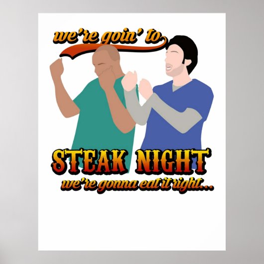 Poster Steak Night Scrubs Tv Series Jd Turk Tv Shows Grap (Devant)