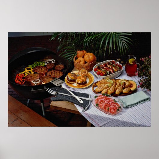 Poster Steaks, hamburgers, poulet (Devant)