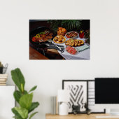 Poster Steaks, hamburgers, poulet (Bureau à domicile)
