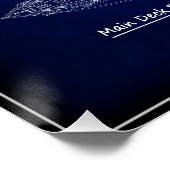 Poster Steam Battleship USS MAINE Blueprint 1894 (Coin)