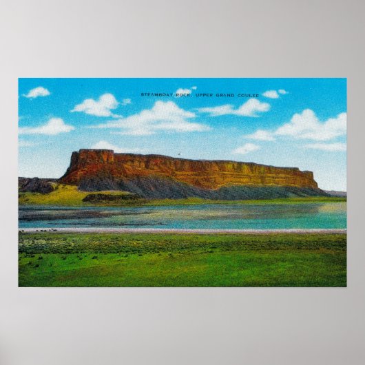 Poster Steamboat Rock, barrage Upper Grand Coulee (Devant)