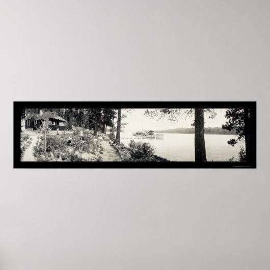 Poster Steamer Tahoe Emerald Bay Photo 1910 (Devant)