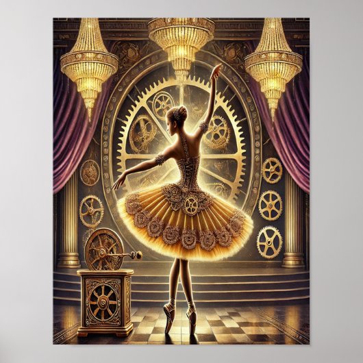 Poster Steampunk 16, L'horlogerie Ballerina (Devant)