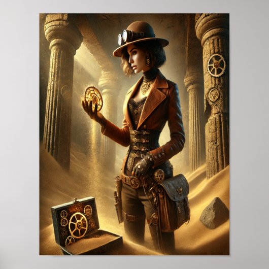 Poster Steampunk 36, Archéologue des sables du tem (Devant)