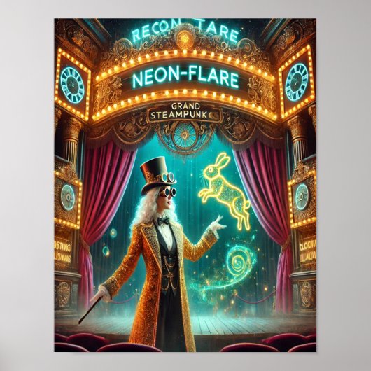 Poster Steampunk 70 Le Magicien Neon-Flare (Devant)