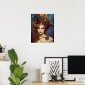 Poster Steampunk Alice Imaginaire remarquable Portrait (Bureau à domicile)