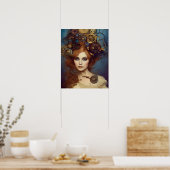 Poster Steampunk Alice Imaginaire remarquable Portrait (Cuisine)