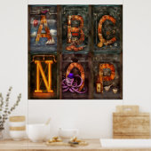 Poster Steampunk - Alphabet - Alphabet complet (Cuisine)