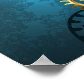 Poster Steampunk Arrière - plan turquoise avec Gears (Coin)