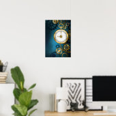 Poster Steampunk Arrière - plan turquoise avec Gears (Bureau à domicile)