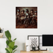 Poster Steampunk Babies Bicycle Gang 04 V2 (Bureau à domicile)