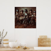 Poster Steampunk Babies Bicycle Gang 04 V2 (Cuisine)