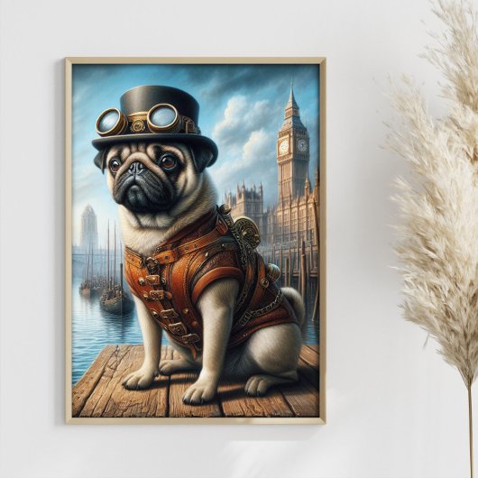 Poster Steampunk Carlin Surreal Art Old London Docks