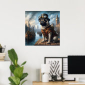 Poster Steampunk Carlin Surreal Art Old London Docks (Bureau à domicile)