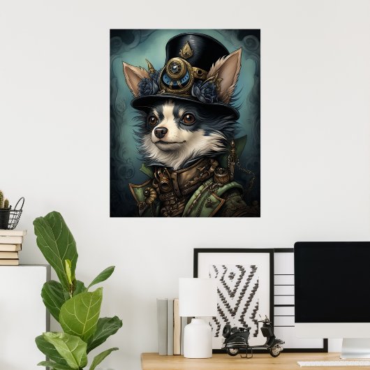 POSTER STEAMPUNK CHIHUAHUA (Bureau à domicile)