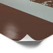 Poster Steampunk Clock and Turquoise Roses on Striped (Coin)