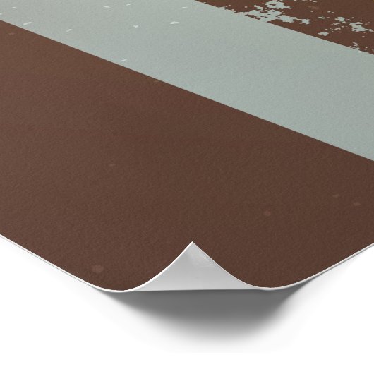 Poster Steampunk Clock and Turquoise Roses on Striped (Coin)