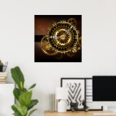 Poster Steampunk clock with antique gears (Bureau à domicile)
