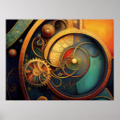 Poster Steampunk Clockwork Abstract Design (Devant)