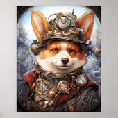 POSTER STEAMPUNK CORGI (Devant)
