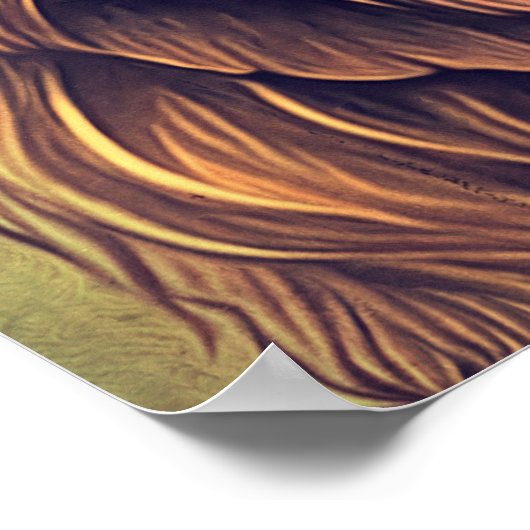 Poster Steampunk Couleur Gradient Lion Rustique (Coin)