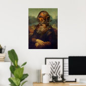 Poster Steampunk da Vinci Mona Lisa Divers Casque Pop Art (Bureau à domicile)