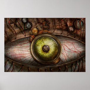 Poster Steampunk - Effrayant - Œil sur la technologie