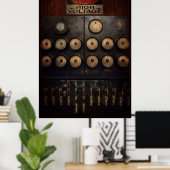 Poster Steampunk - Électrique - Centre de puissance (Bureau à domicile)