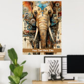 Poster Steampunk éléphant (Bureau à domicile)