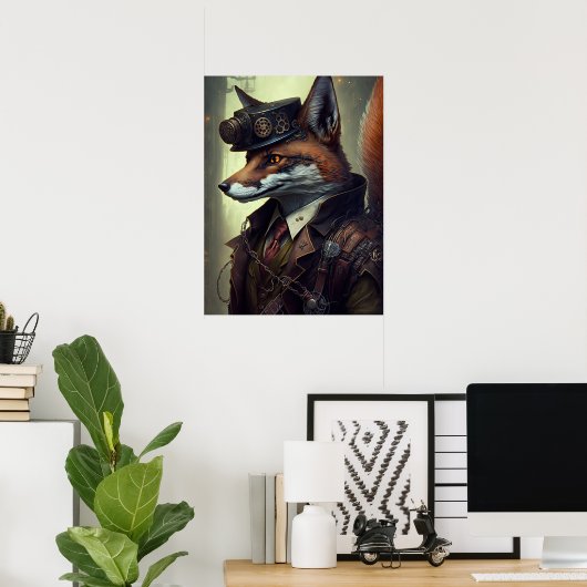 Poster Steampunk Fox Wall Art (Bureau à domicile)